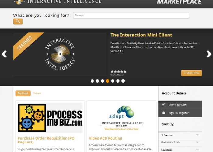 Interactive Intelligence start e-Commerce