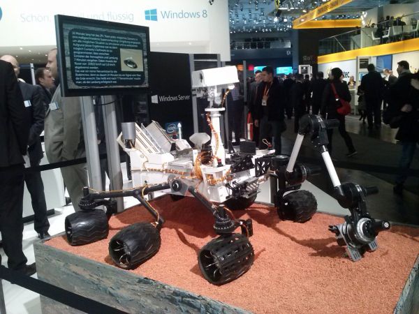 Prototype Mars-verkenner Curiosity op Dell-stand CeBIT