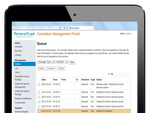 Faxination Server 2013 managementportaal