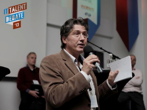 Maarten Hillenaar tijdens IT Talent Debate 2013