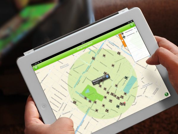 OmgevingsAlert-app op iPad
