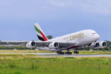 Emirates airlines vliegtuig