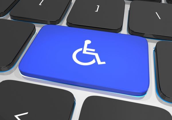 knop op toetsenbord met rolstoelsymbool