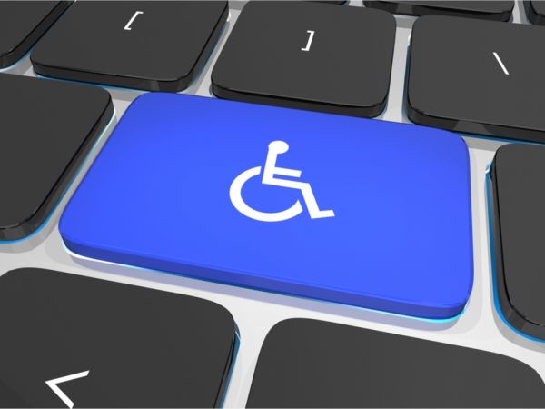 knop op toetsenbord met rolstoelsymbool