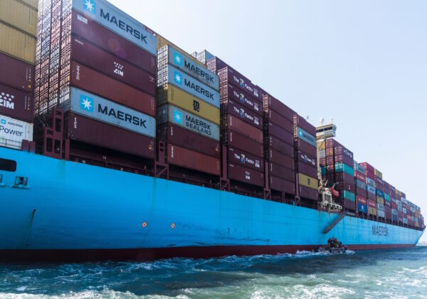 Maersk containerschip in de Rode Zee