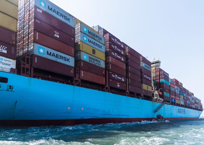 Maersk containerschip in de Rode Zee